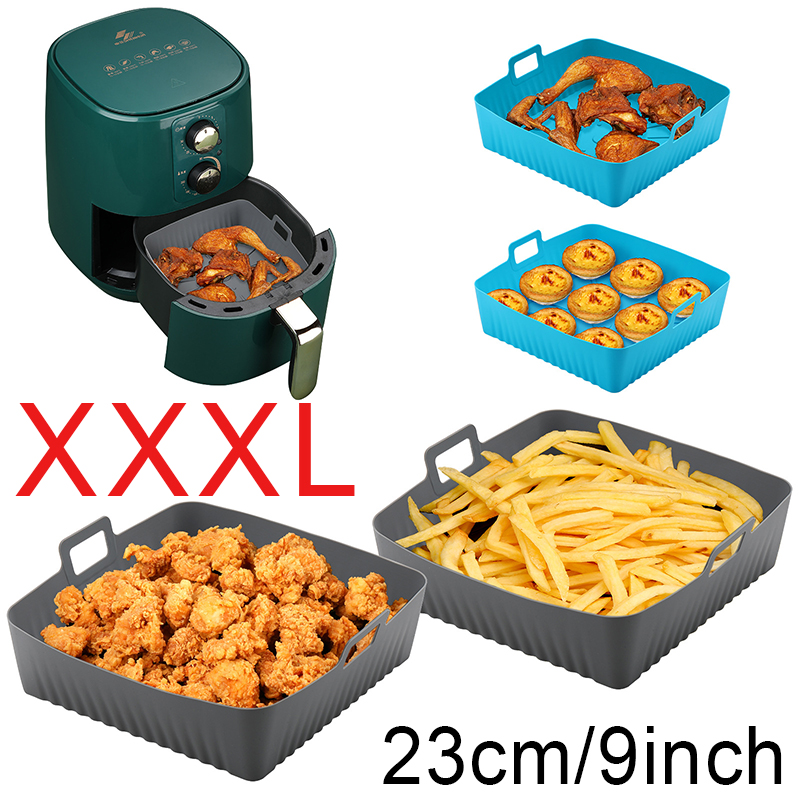 Air Fryer Silicone Pot Liner - Grandes doublures carrées en Silicone pour