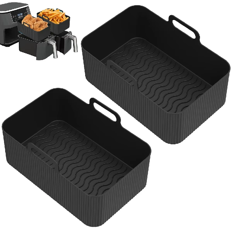 Air Fryer Silicone Pot Liner - Lot de 2 paniers en silicone