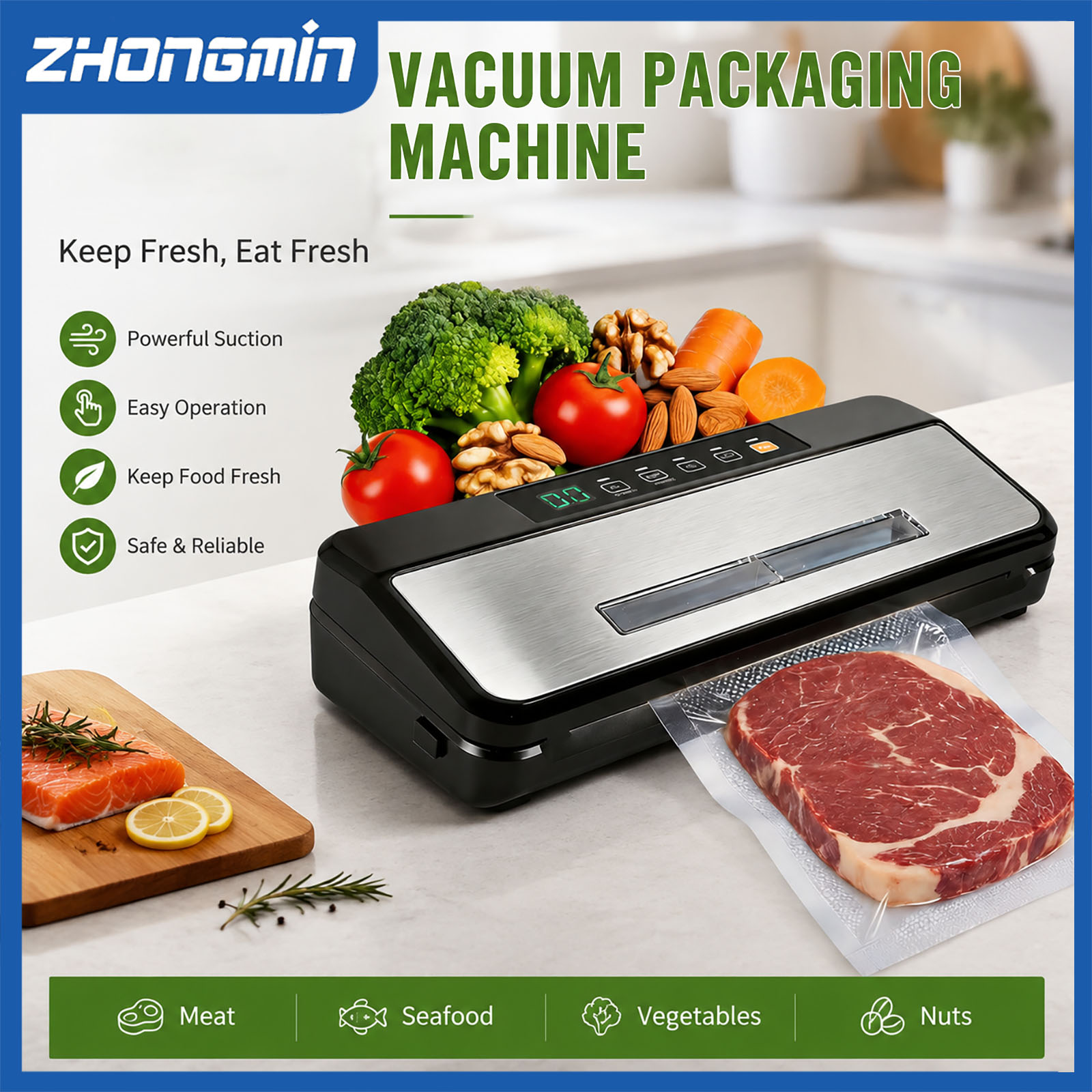 Food Vacuum Sealer Machine - Machine de scellement sous vide multifonctionnelle