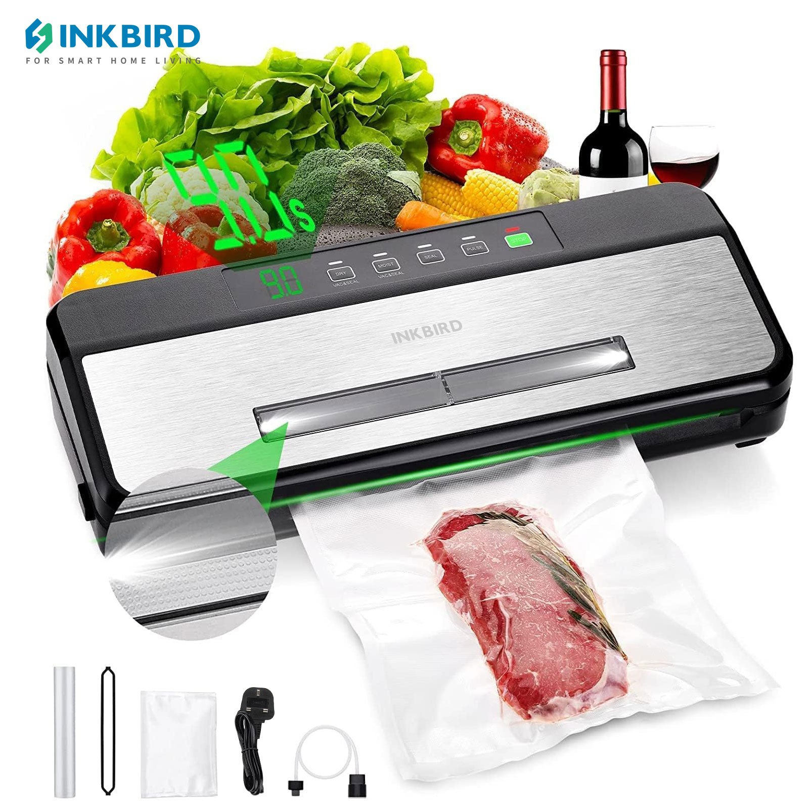 Food Vacuum Sealer Machine - INKBIRD-Scelleuse sous vide avec kit de