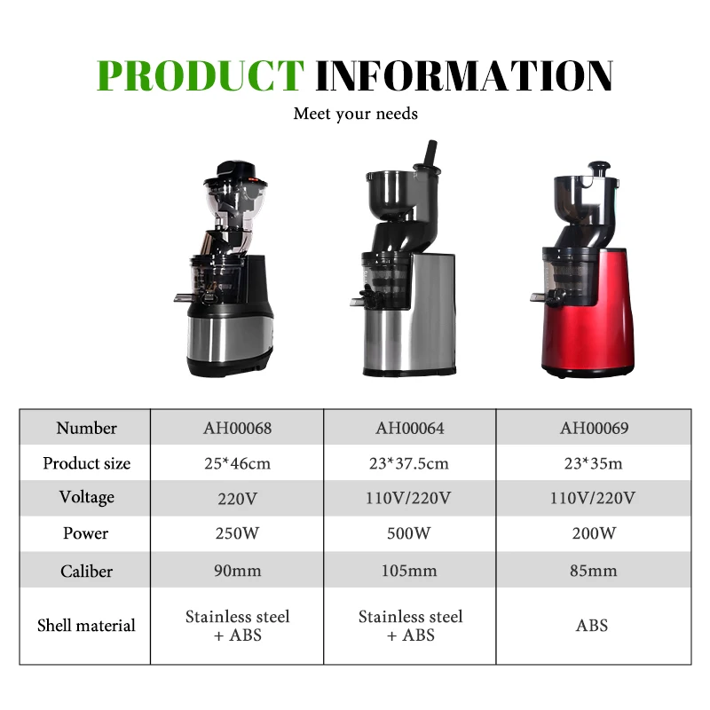 Electric Slow Juicer Cold Press - Presse-agrumes automatique, presse-agrumes Orange, presse-agrumes Commercial