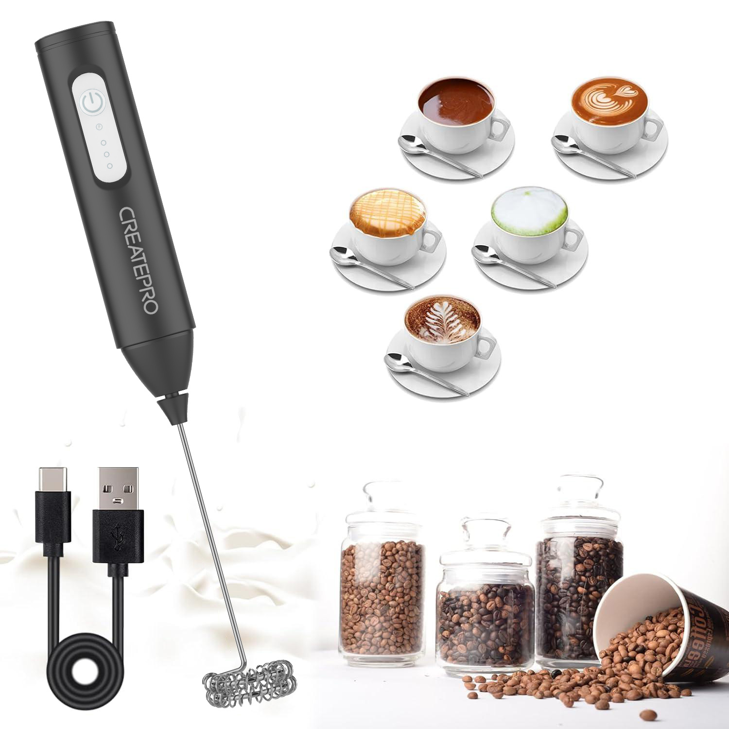 Mousseur à lait rechargeable a - Electric Milk Frother Handheld avis et prix