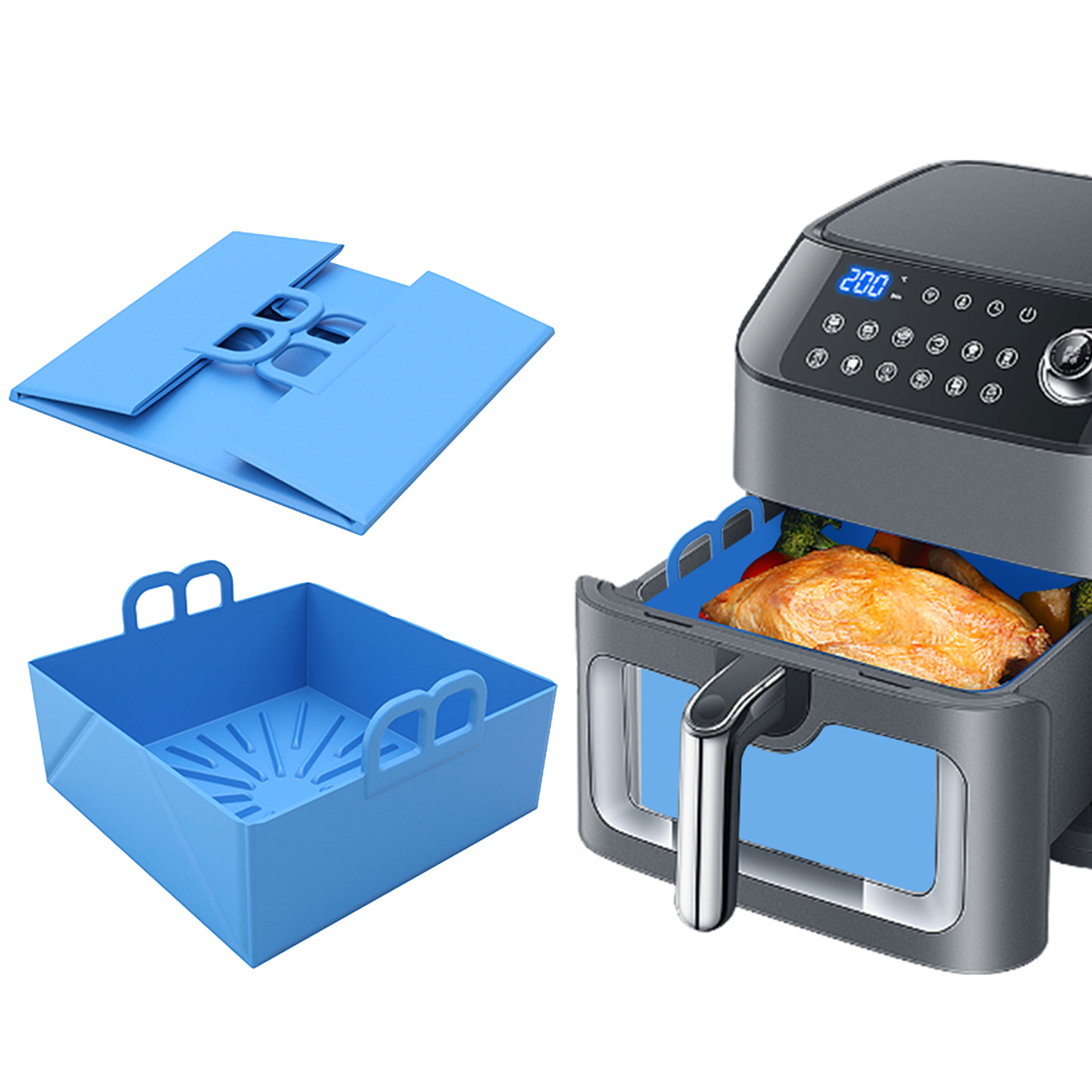Plateau pliable en Silicone po - Air Fryer Silicone Pot Liner avis et prix