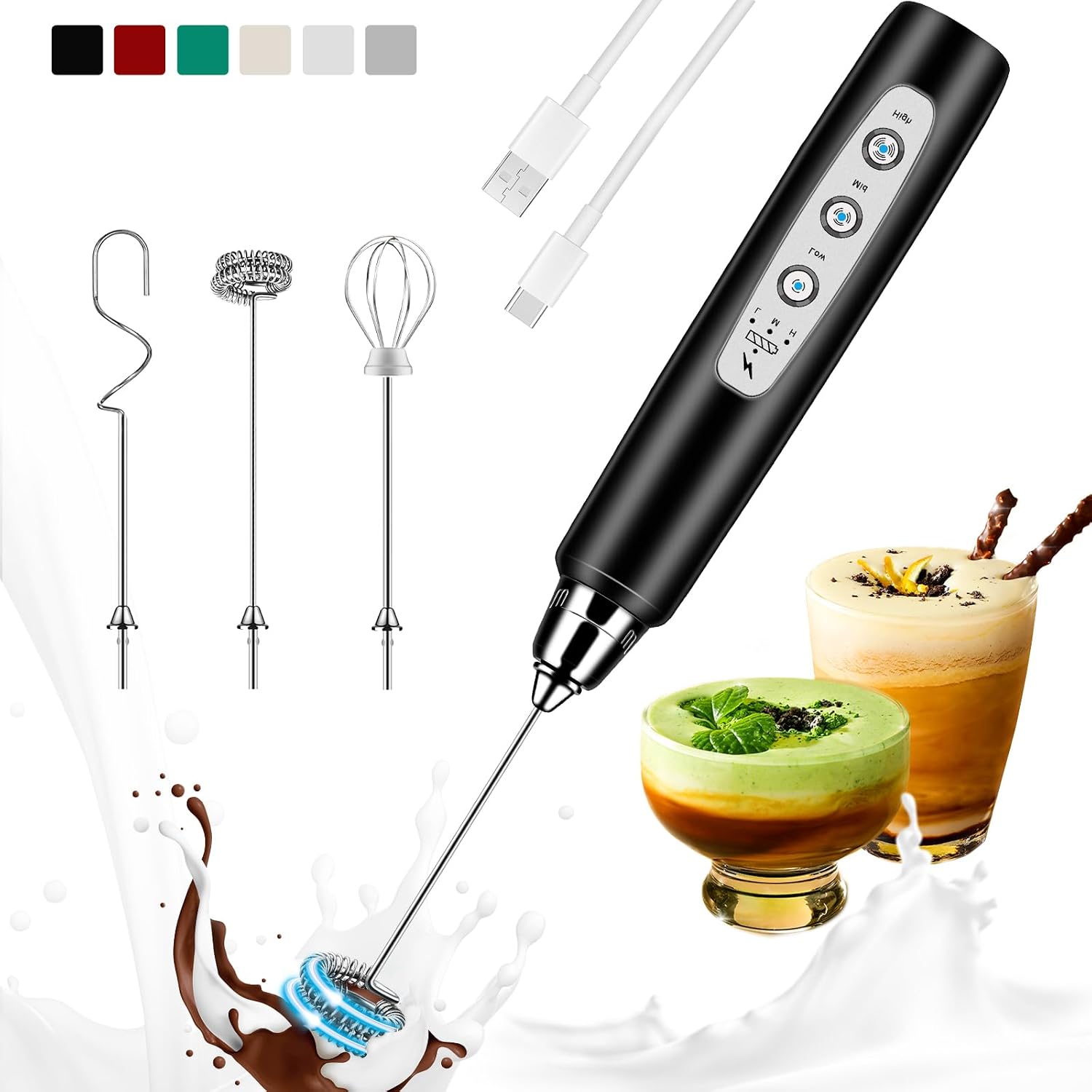 Mousseur à lait rechargeable p - Electric Milk Frother Handheld avis et prix
