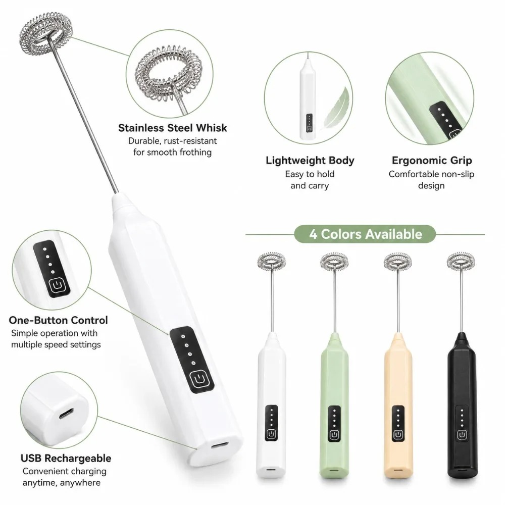 Mousseur à lait et batteur à œ - Electric Milk Frother Handheld avis et prix